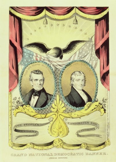 Grand National Democratic Campaign Poster, 1844 by Nathaniel Currier